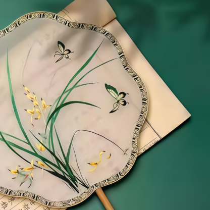 Suzhou Handmade Double-Sided Jade Green Round Fan