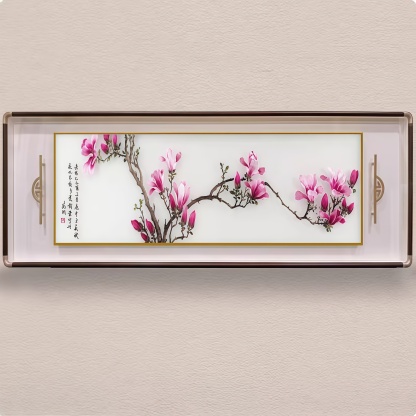 Handmade Suzhou Embroidery Magnolia Bedside Decorative Painting