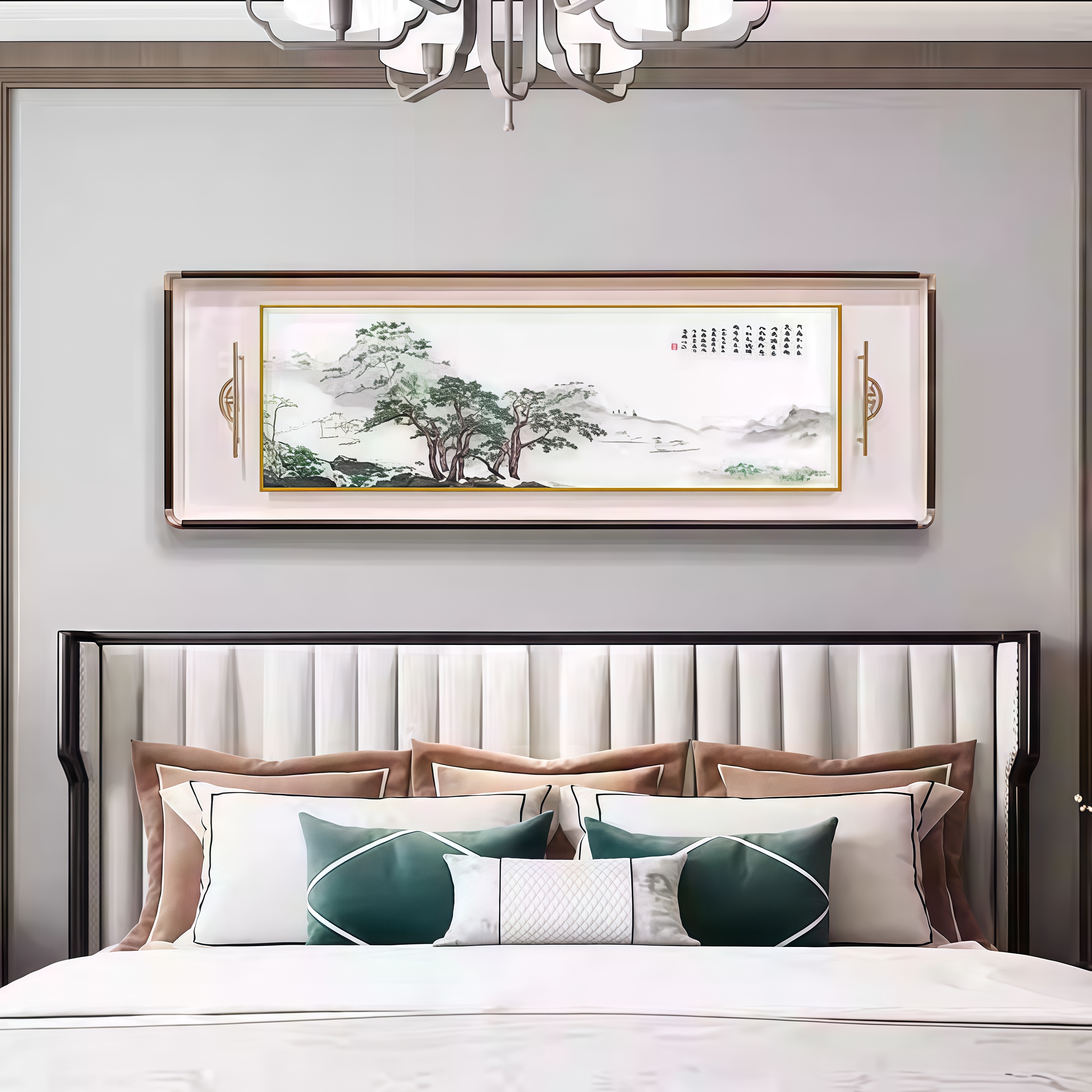 Su embroidery bedroom headboard landscape painting