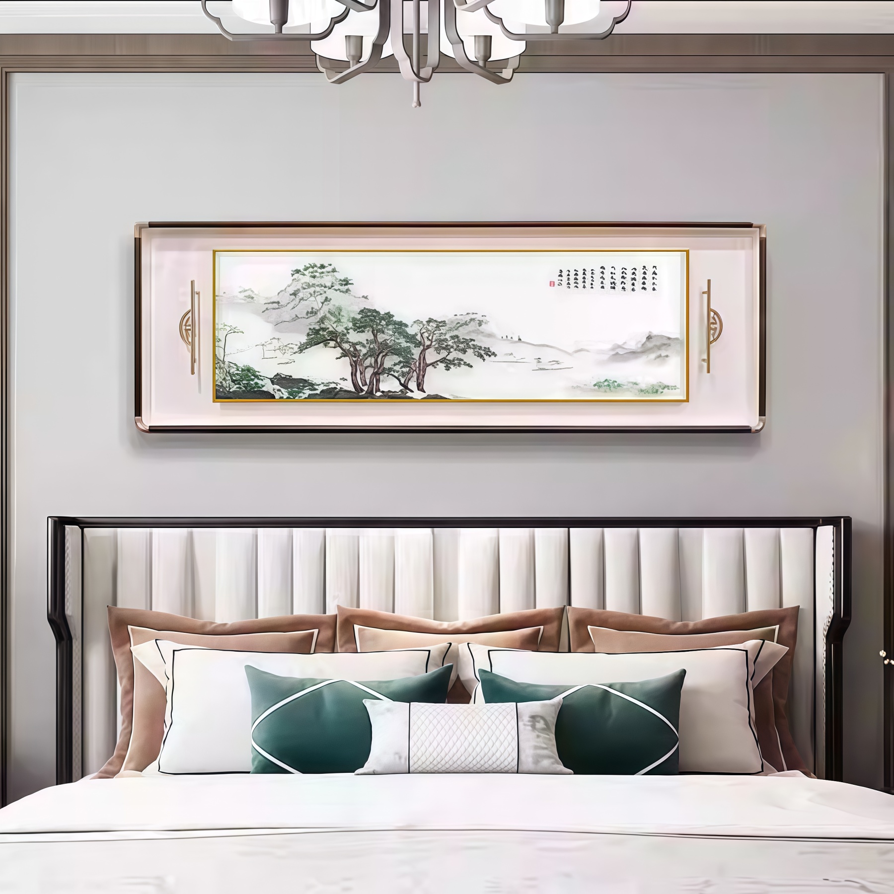 Su embroidery bedroom headboard landscape painting