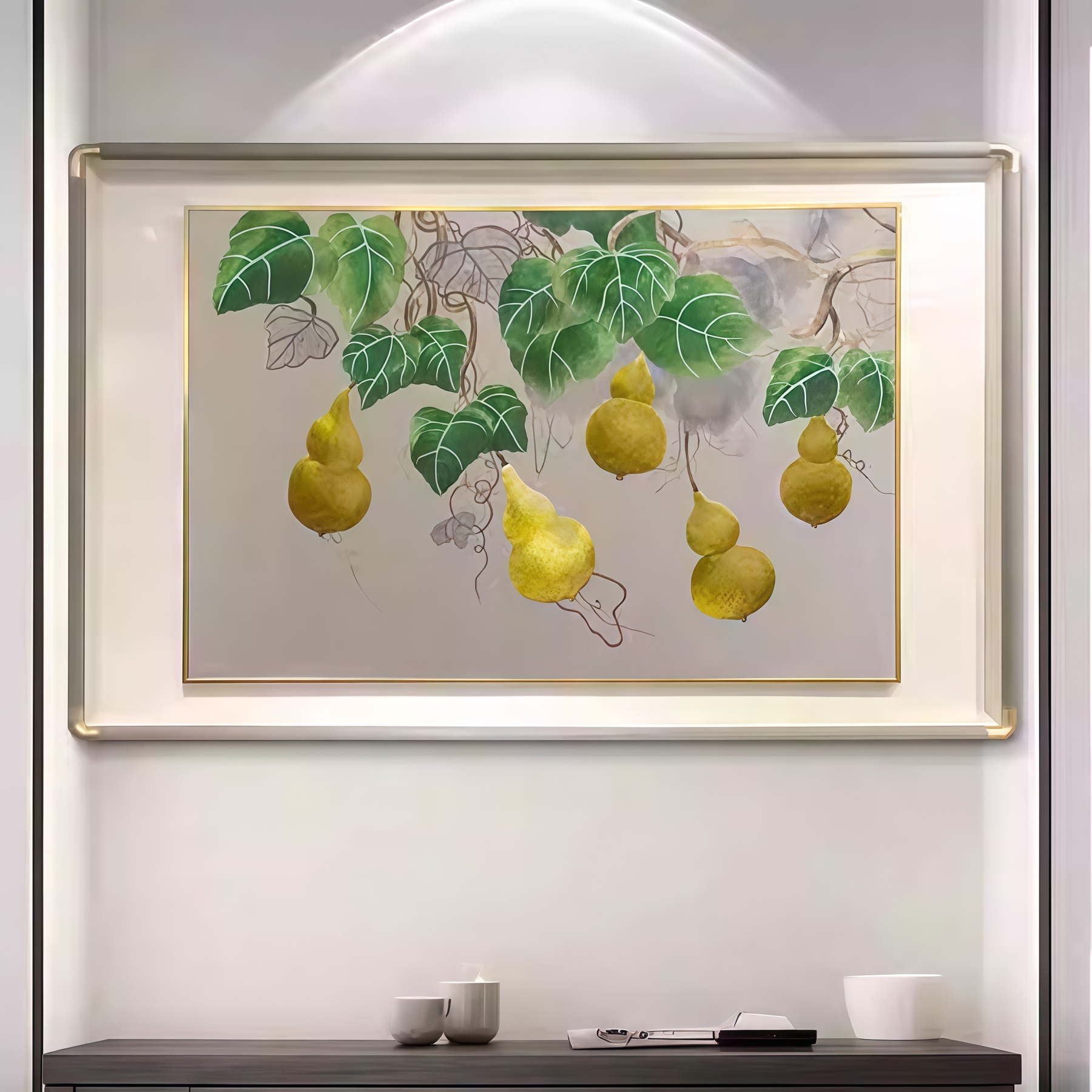 Five Blessings High-End Brocade Wall Painting