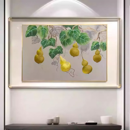 Five Blessings High-End Brocade Wall Painting