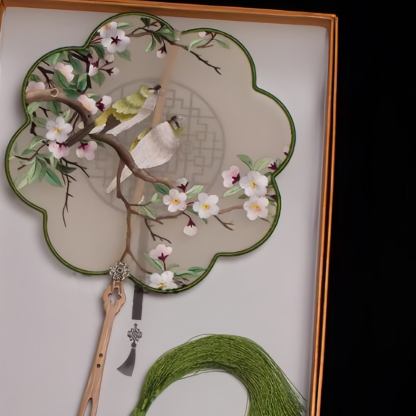 Embroidered Ancient Style Round Fan