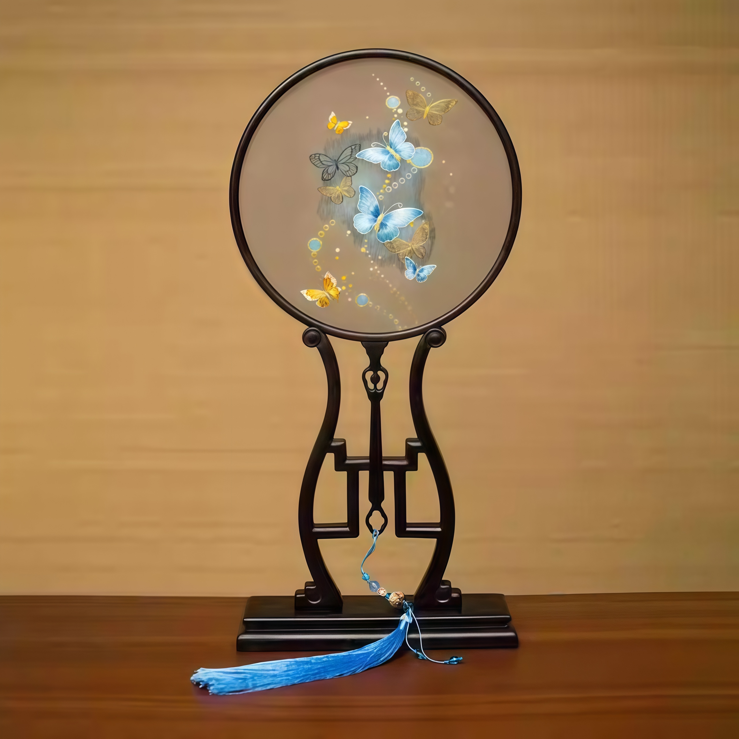 Suzhou Handmade Embroidered Butterfly Fan