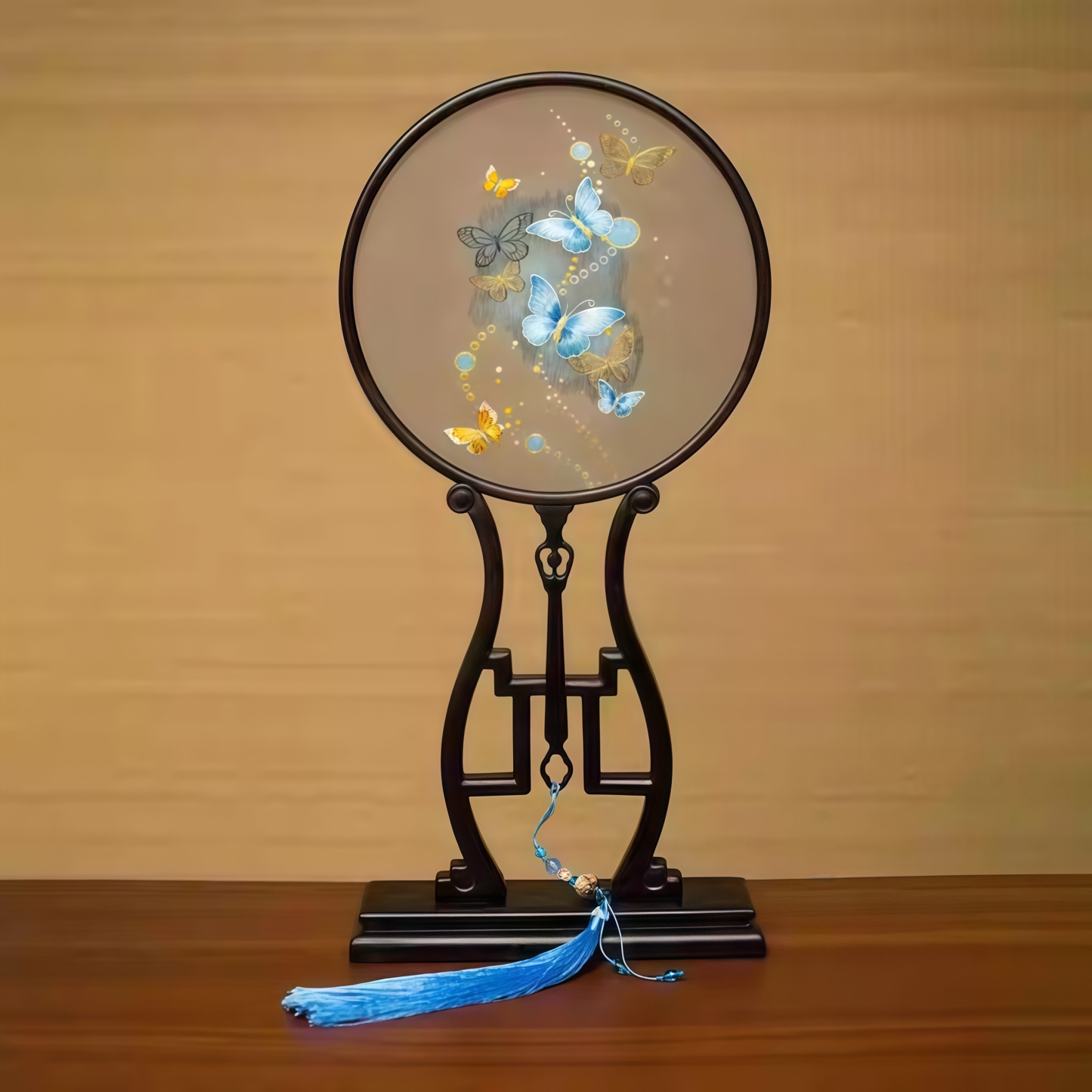 Suzhou Handmade Embroidered Butterfly Fan