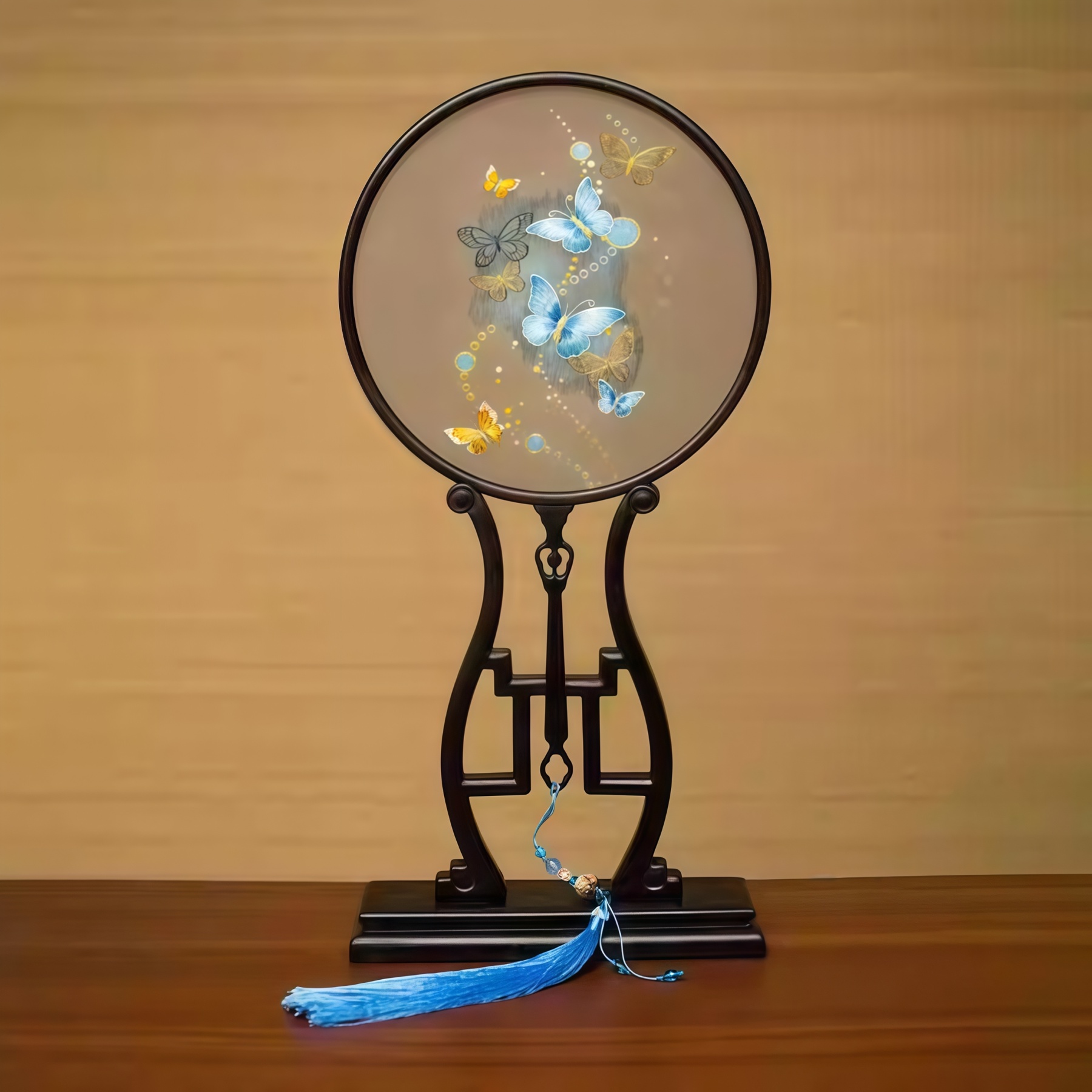 Suzhou Handmade Embroidered Butterfly Fan