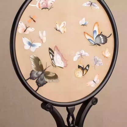 Embroidered Ancient Style Round Fan