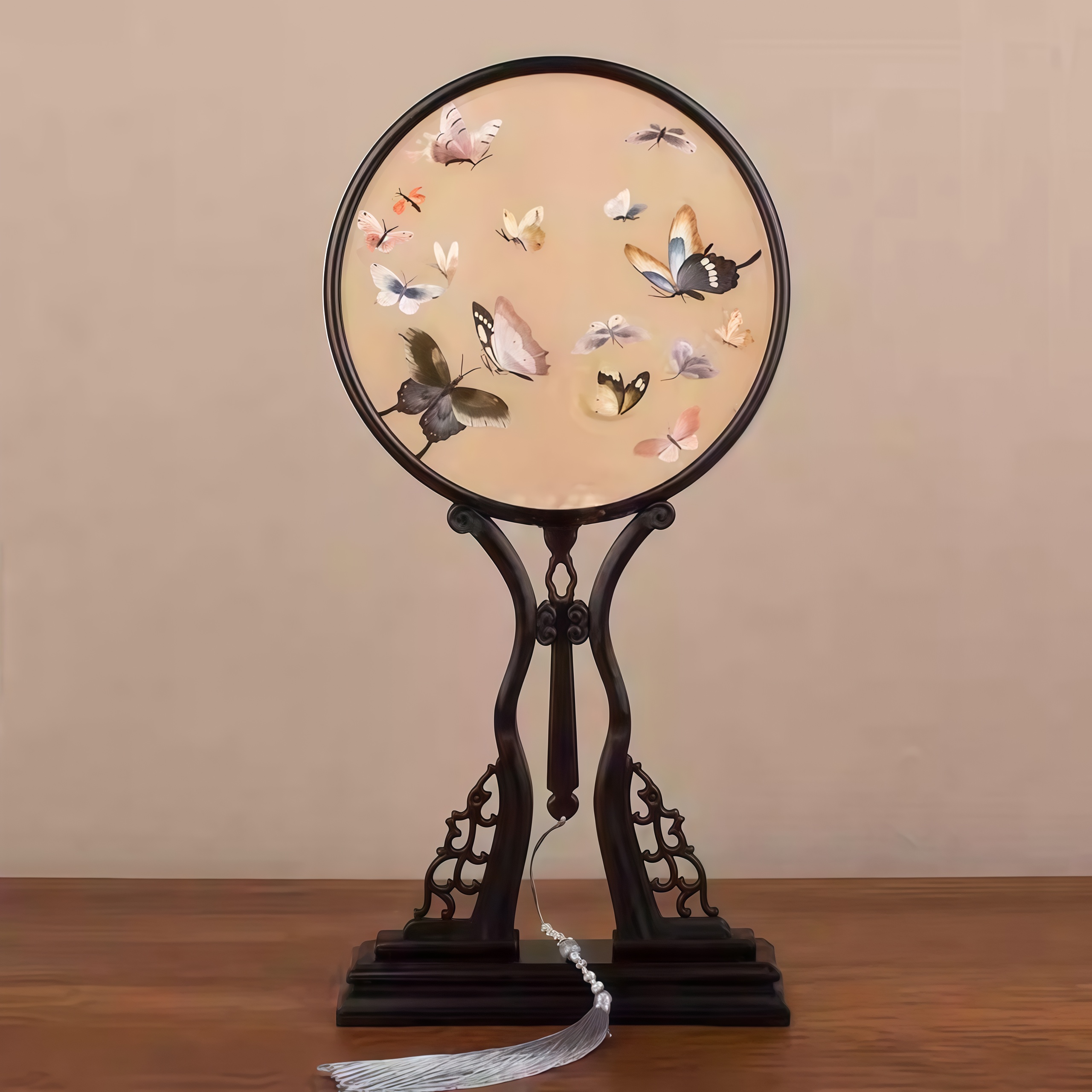 Embroidered Ancient Style Round Fan