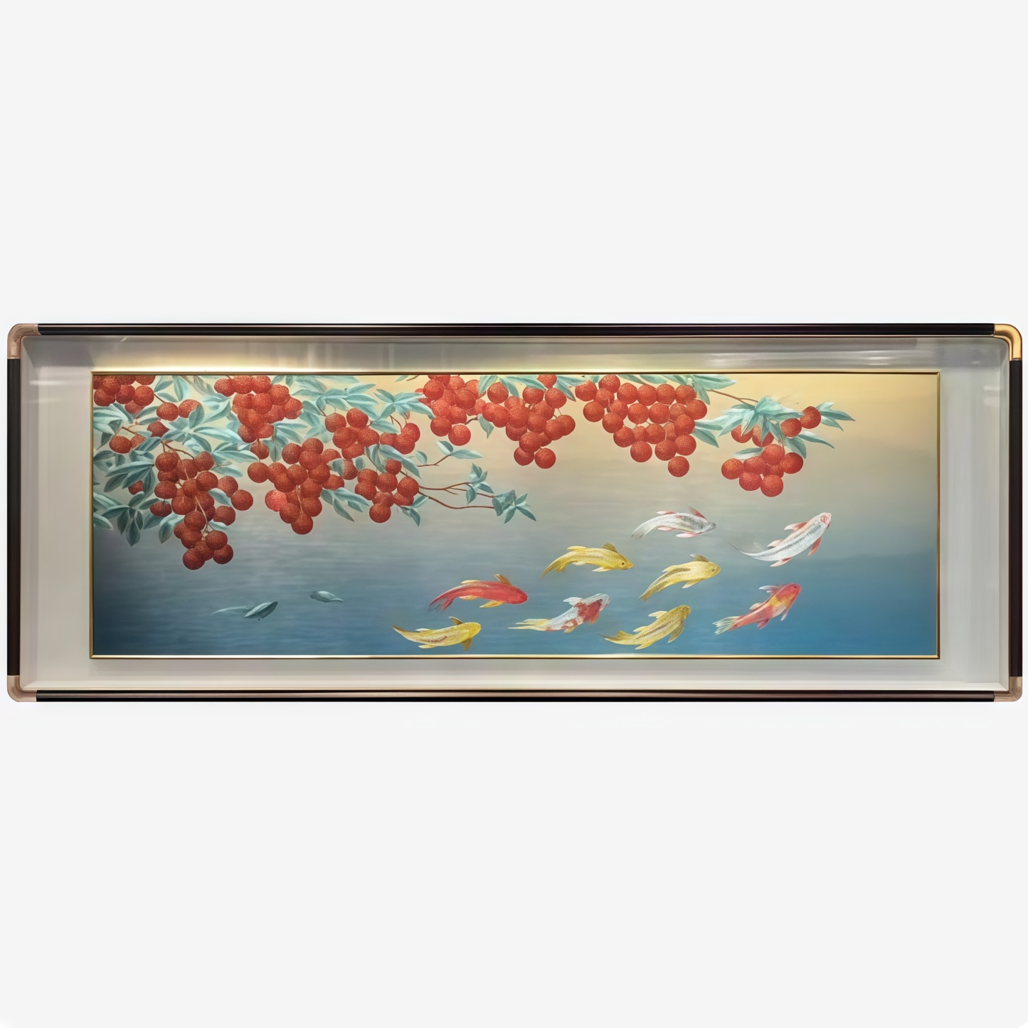 Nine Fish Brocade Wall Hanging