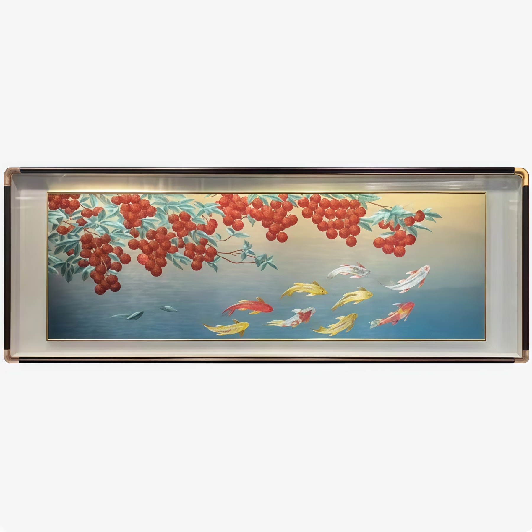 Nine Fish Brocade Wall Hanging