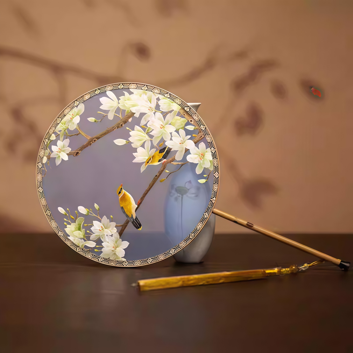 Hand Embroidered Imperial Round Fan