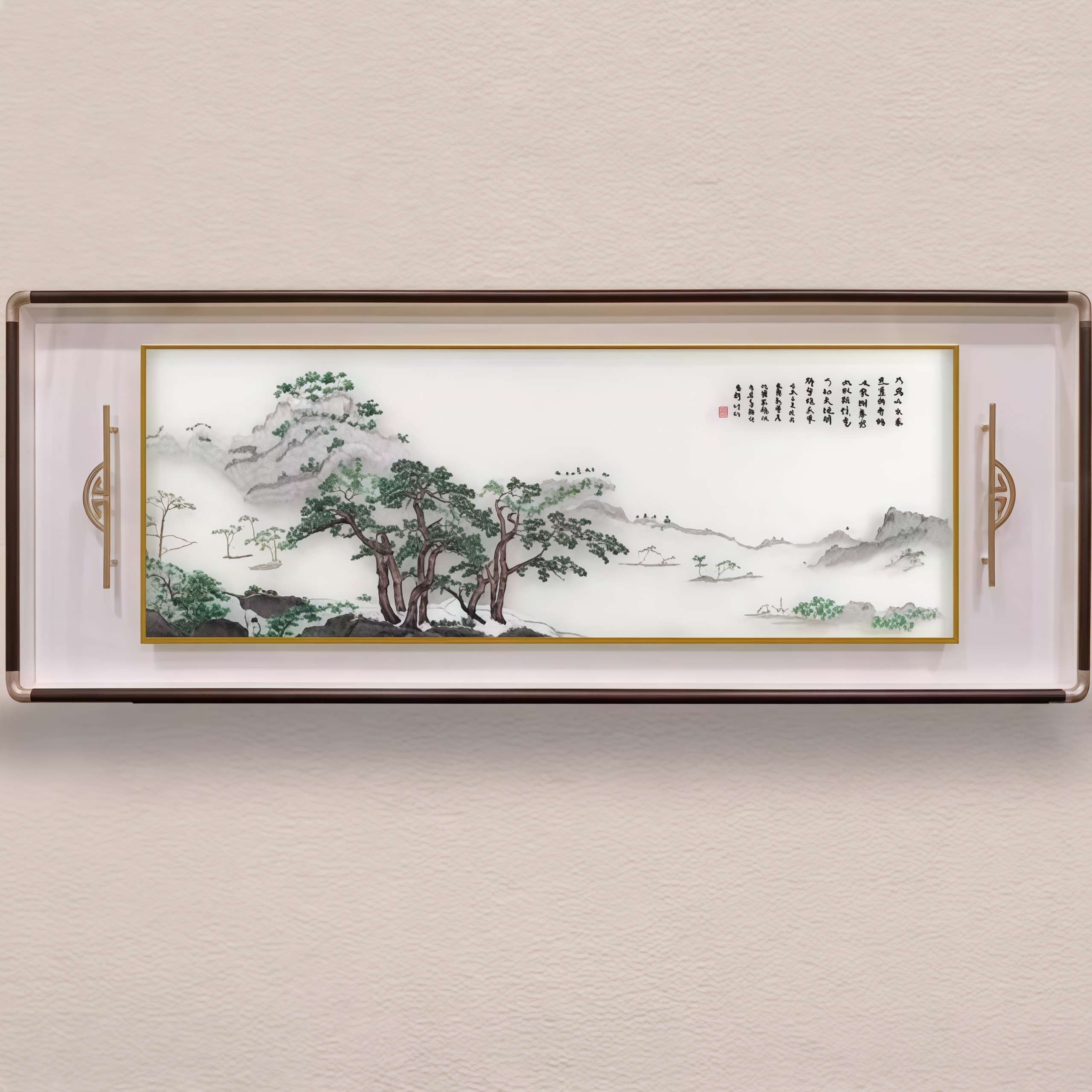 Su embroidery bedroom headboard landscape painting