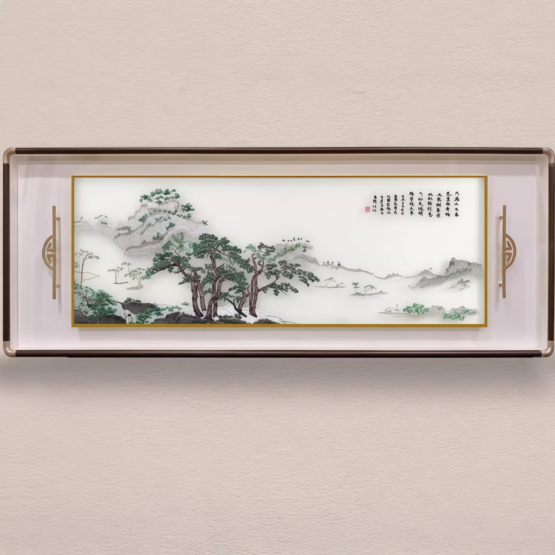 Su embroidery bedroom headboard landscape painting