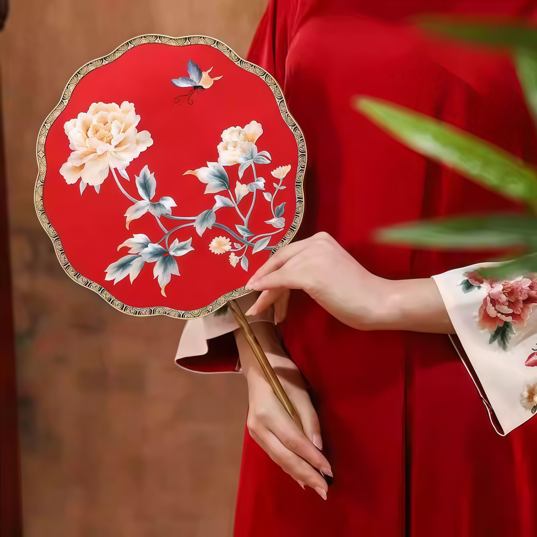 Suzhou Embroidery Wedding Fan Double-Sided Embroidery
