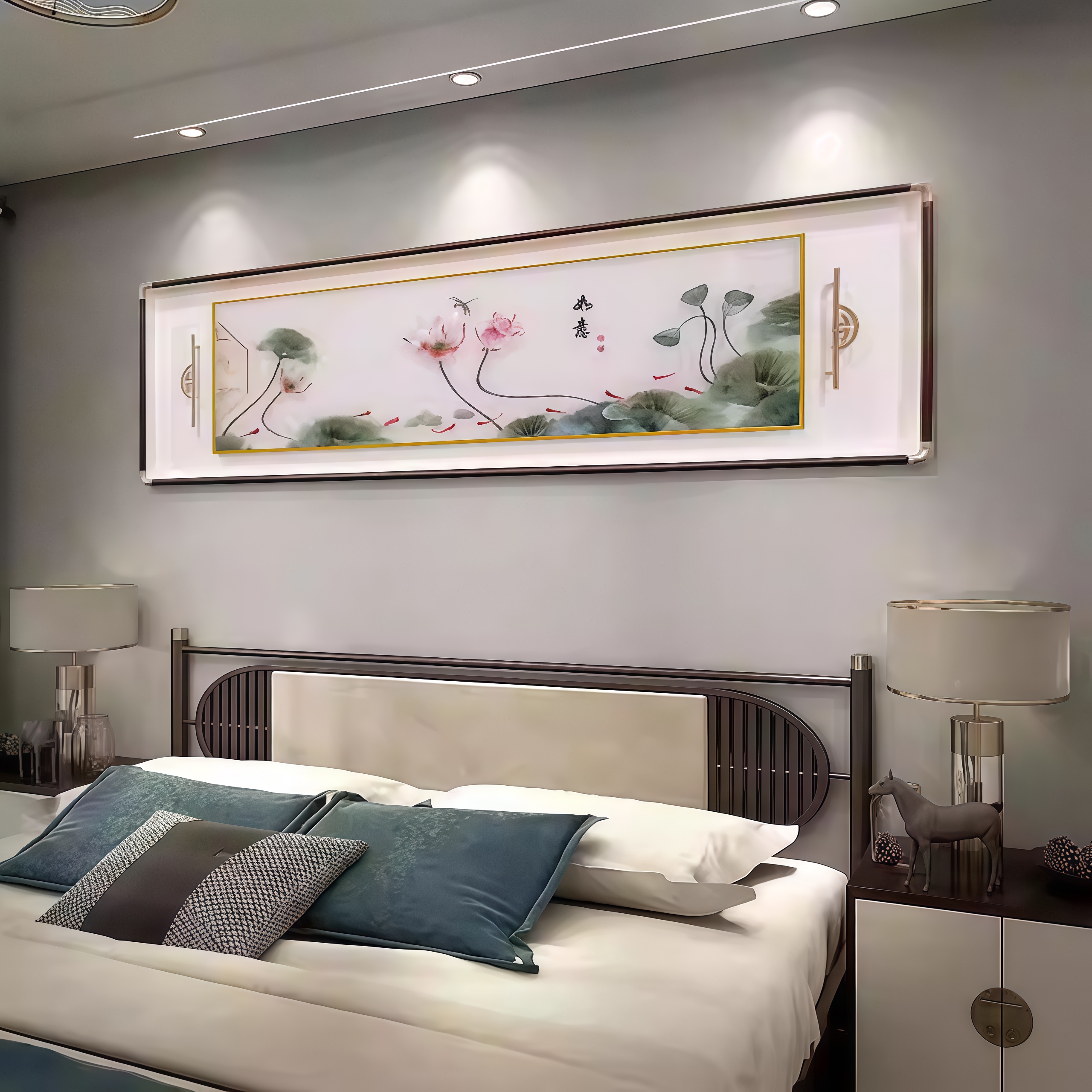 Su Embroidery Finished Lotus Hanging Painting