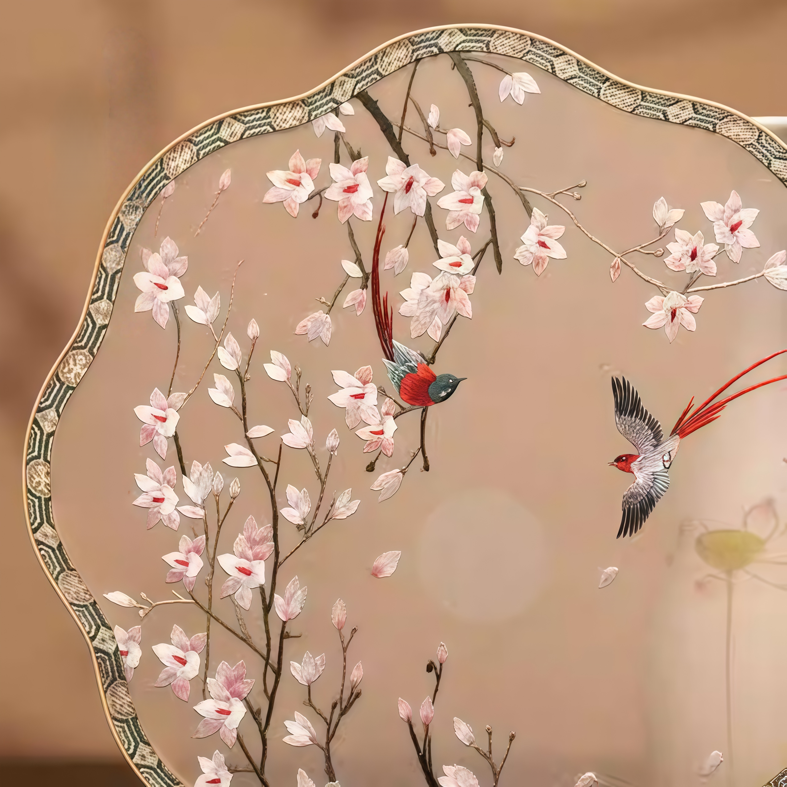 Suzhou Embroidery Handmade Double-Sided Fan