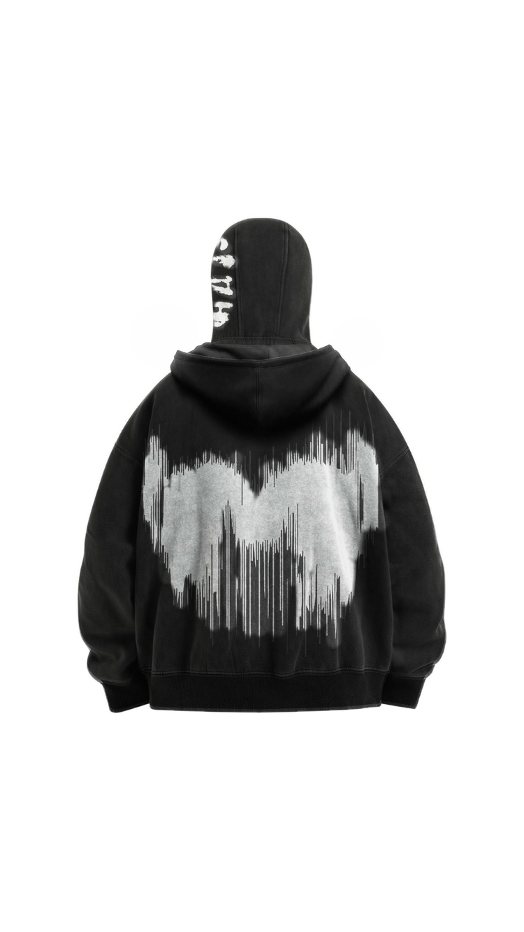KKWR Star Design Full Zip Hoodie