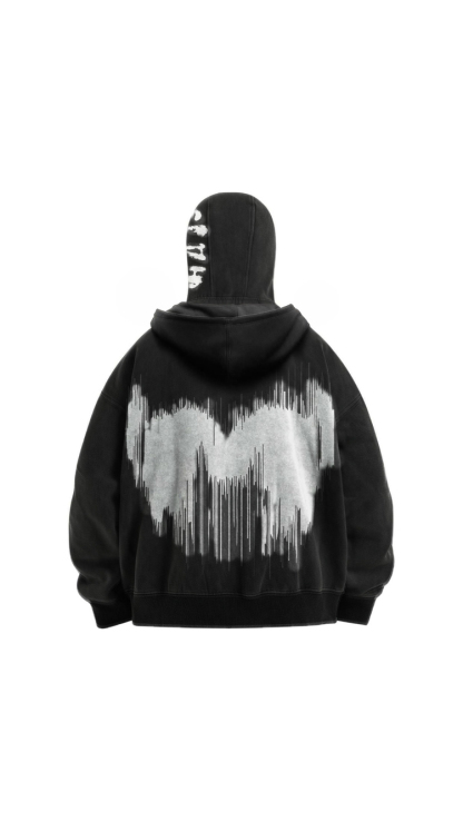 KKWR Star Design Full Zip Hoodie