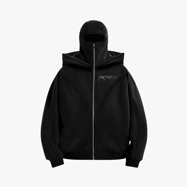 KKWR Siyah Full Zip Hoodie