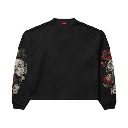 "Midknight" Waffle Knit LS