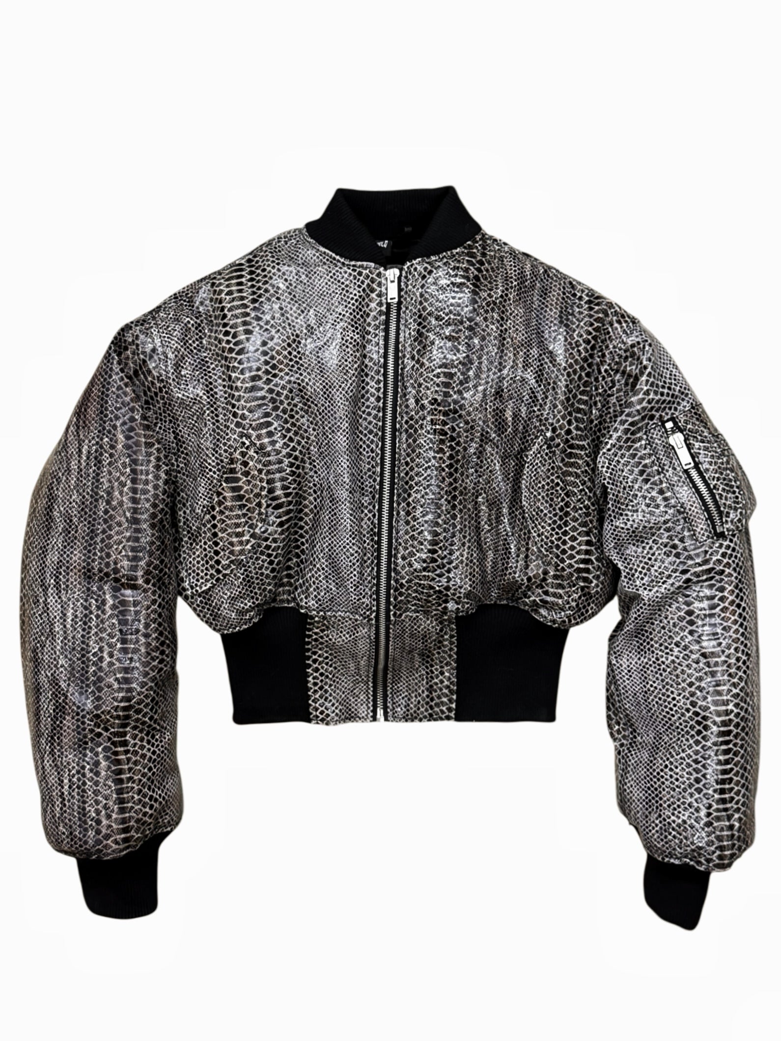 SNAKE LEATHER BOMBER JACKET 