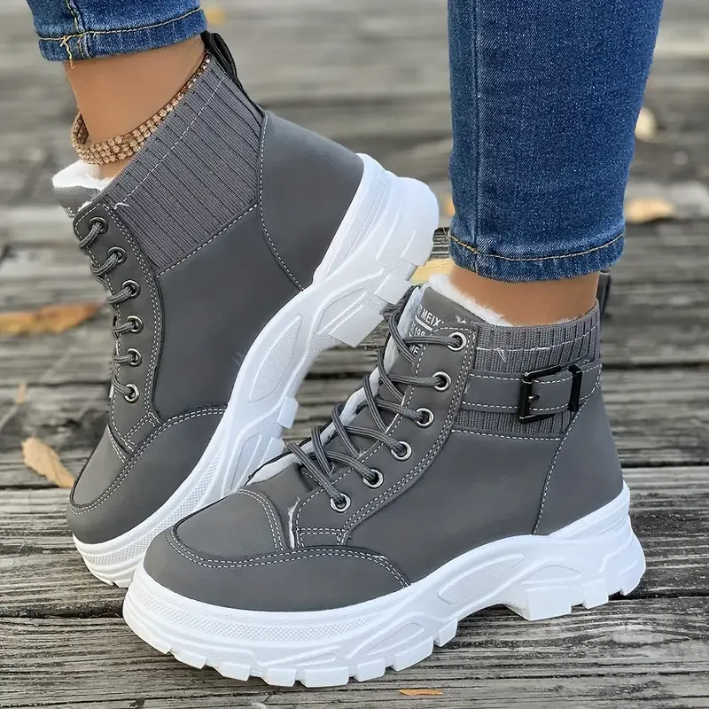 Stylish Women's Solid Color Platform Short Boots