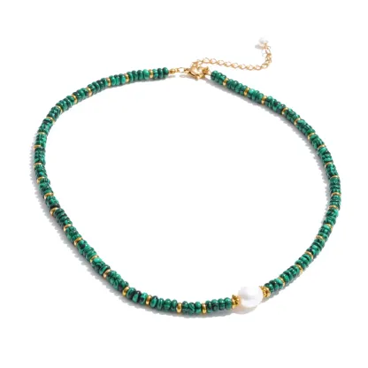 Yhpup Colorful Natural Stone Beads Handmade Chain Y2K Fashion Necklace for Women Stainless Steel Waterproof Collar Jewelry Gift
