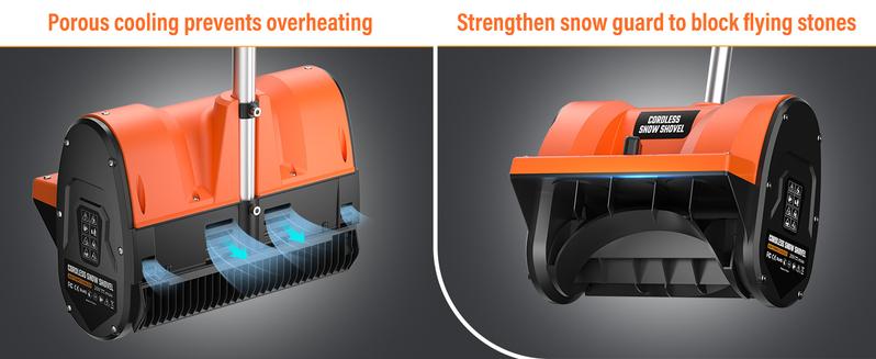 20V Cordless Snow Shovel | 12" Electric Snow Blower with 2x 4.0Ah Batteries & Fast Charger, 16Ft Throw Snow Removal, Adjustable Front Handle & Directional Plate for Easy Snow Removal, Christmas Snow Time Essentials, Snowstorm Essentials