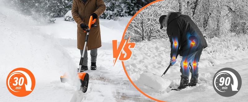 20V Cordless Snow Shovel | 12" Electric Snow Blower with 2x 4.0Ah Batteries & Fast Charger, 16Ft Throw Snow Removal, Adjustable Front Handle & Directional Plate for Easy Snow Removal, Christmas Snow Time Essentials, Snowstorm Essentials