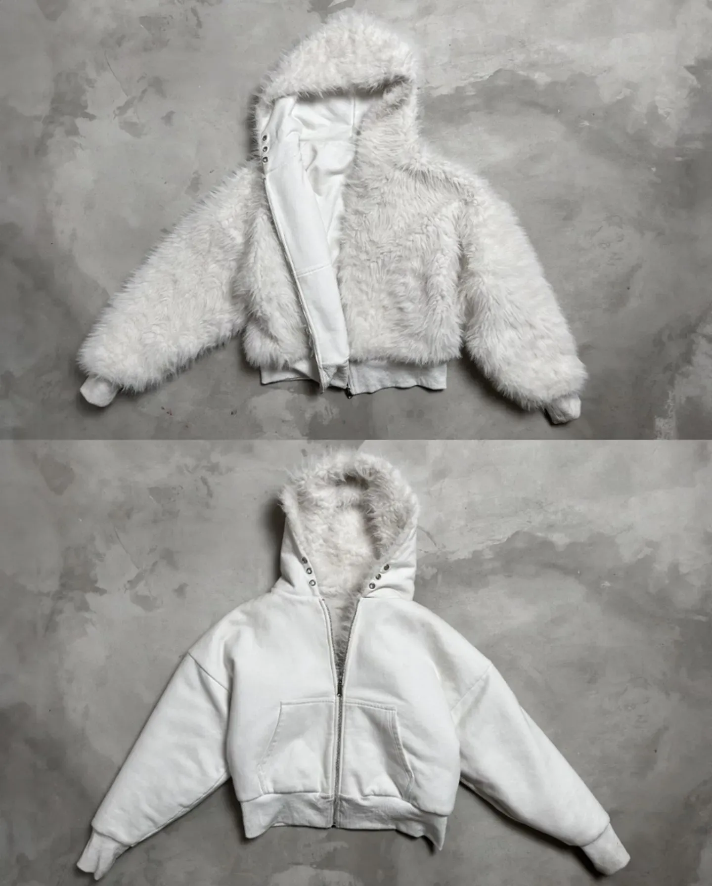 YETI FUR REVERSIBEL ZIP HOODIE