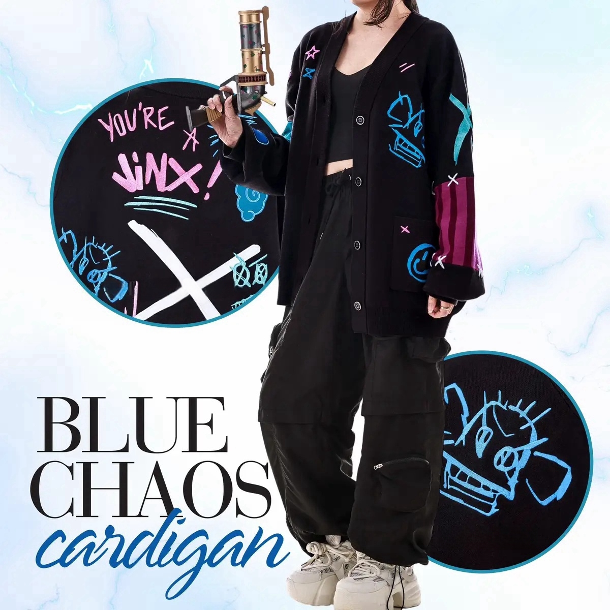 BLUE CHAOS CARDIGAN