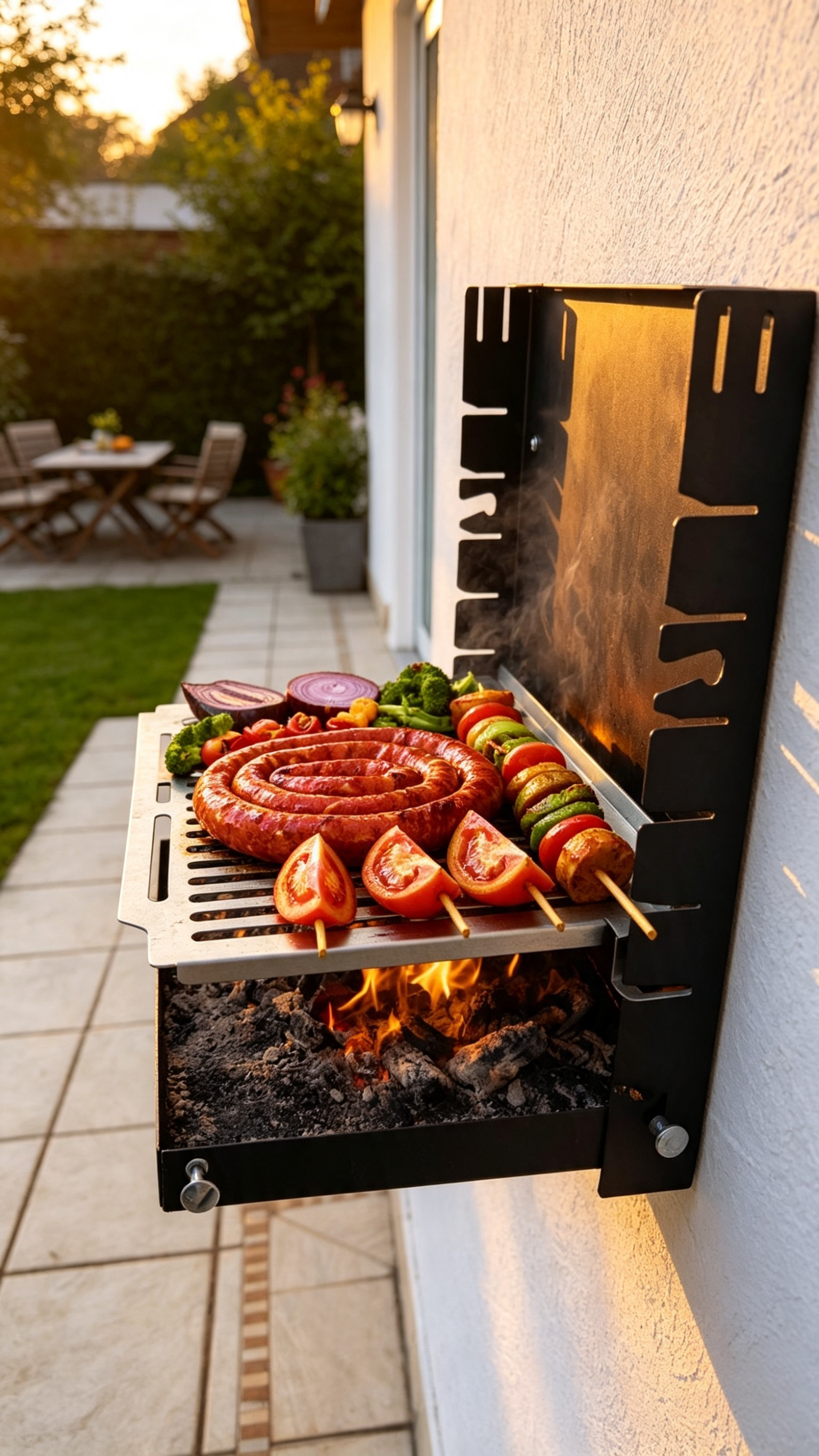 Wall Mounted Grill – Compact Foldable BBQ System