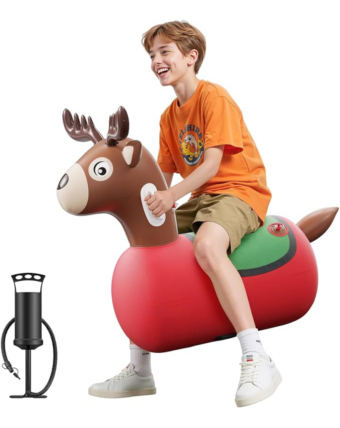 Inflatable Reindeer Hopper – 250 lbs Capacity Ride-On Bouncer for Kids & Adults 