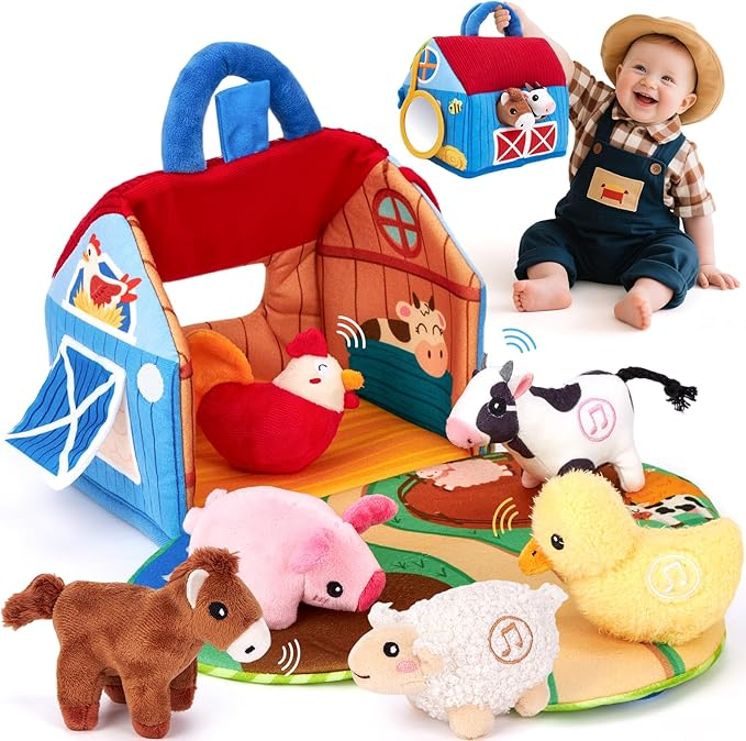 Talking Farm Toy Set with Soft Animals & Fun Discovery Activities
