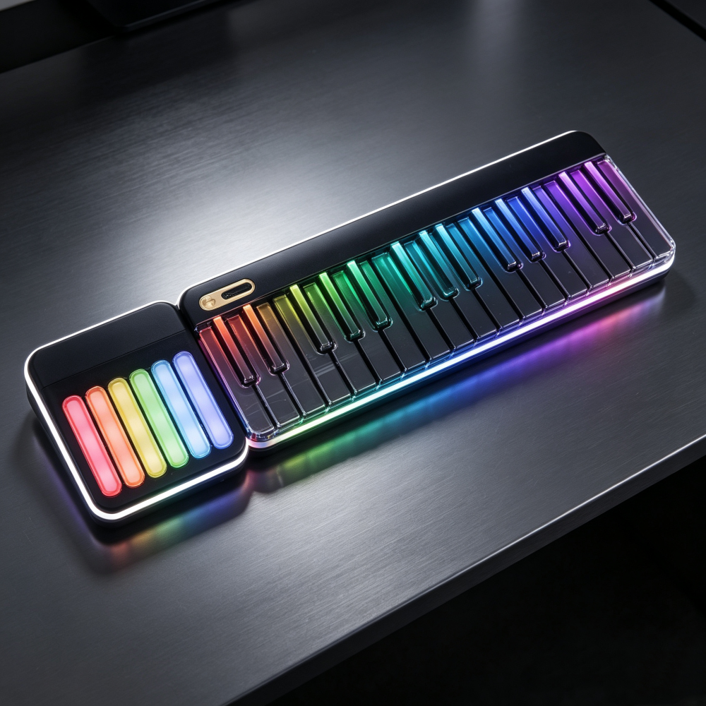 Smart Portable Keyboard Piano with LED Learning Keys & Creative Chord Pad