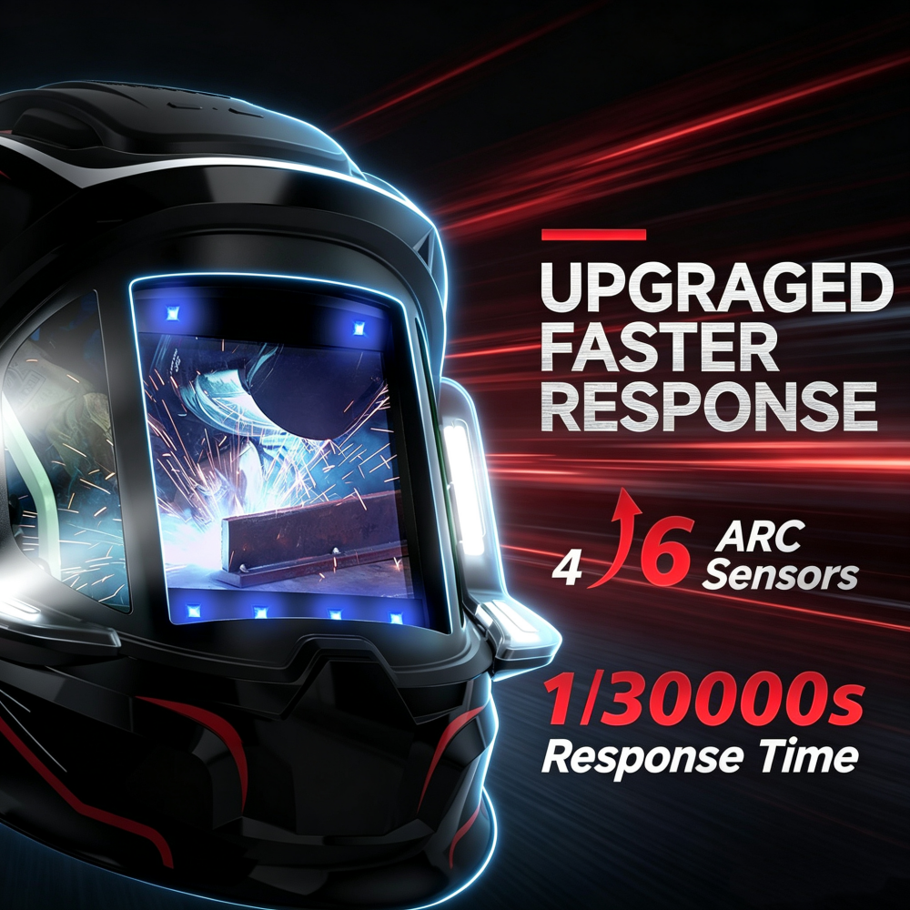 Advanced Auto-Darkening Welding Helmet with True Color Clarity & Motion LED Control