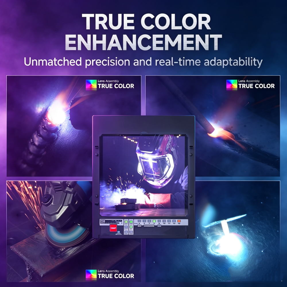 Advanced Auto-Darkening Welding Helmet with True Color Clarity & Motion LED Control