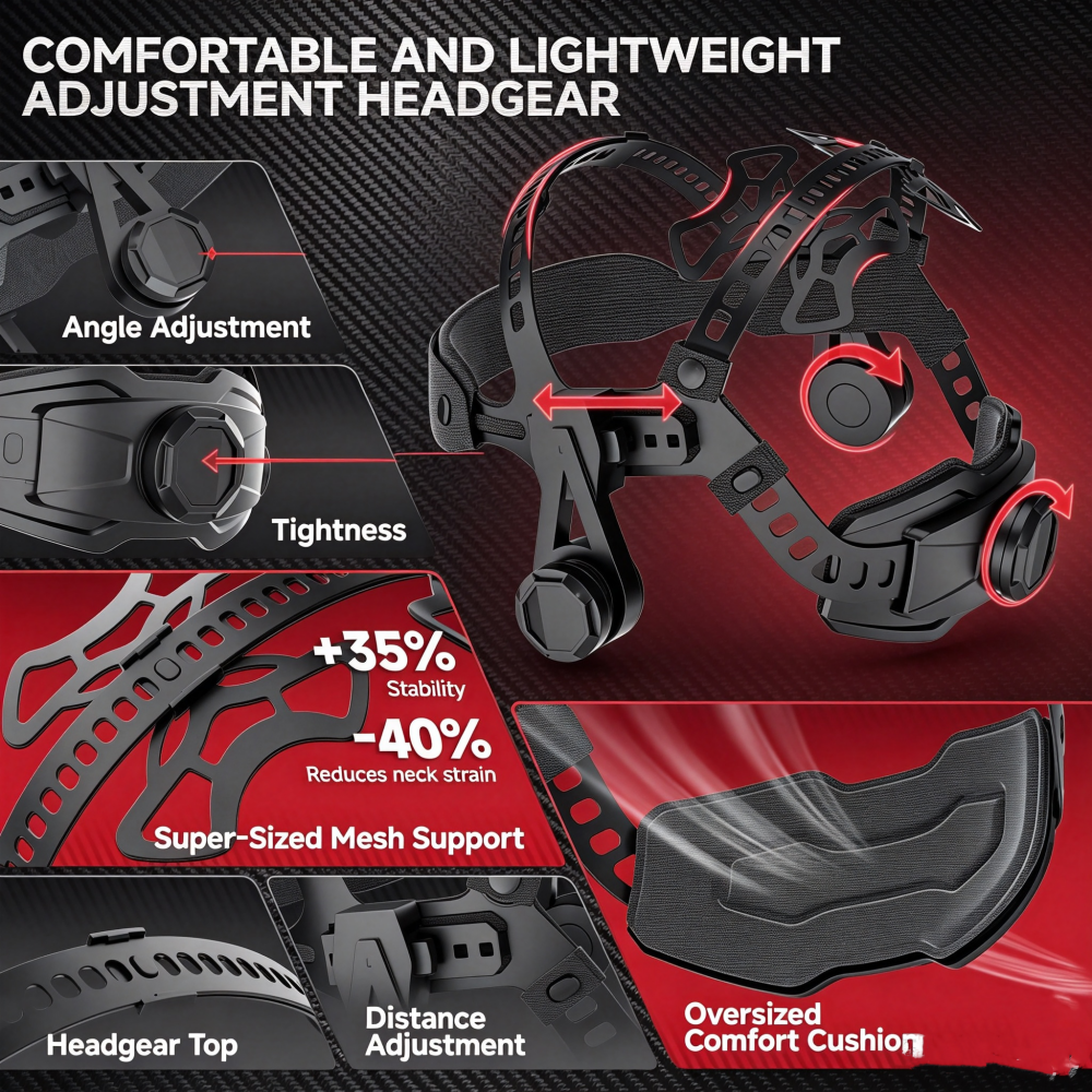 Advanced Auto-Darkening Welding Helmet with True Color Clarity & Motion LED Control