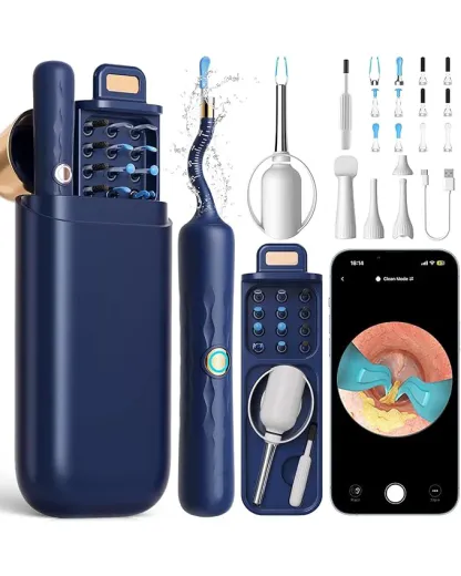 Earwax removal tool with camera, ear canal cleaner with flexible in-ear camera