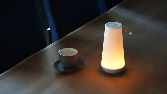 Portable Mini Sound Lantern – 360° Bluetooth Speaker with Warm Dim LED