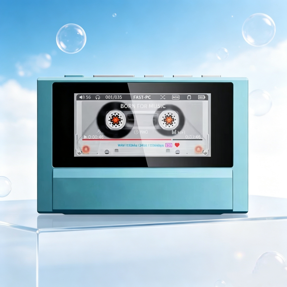 Portable High-Resolution Music Player with Premium Sound & Retro Design