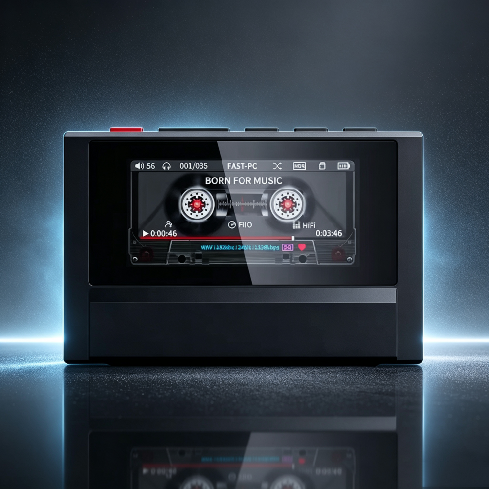 Portable High-Resolution Music Player with Premium Sound & Retro Design
