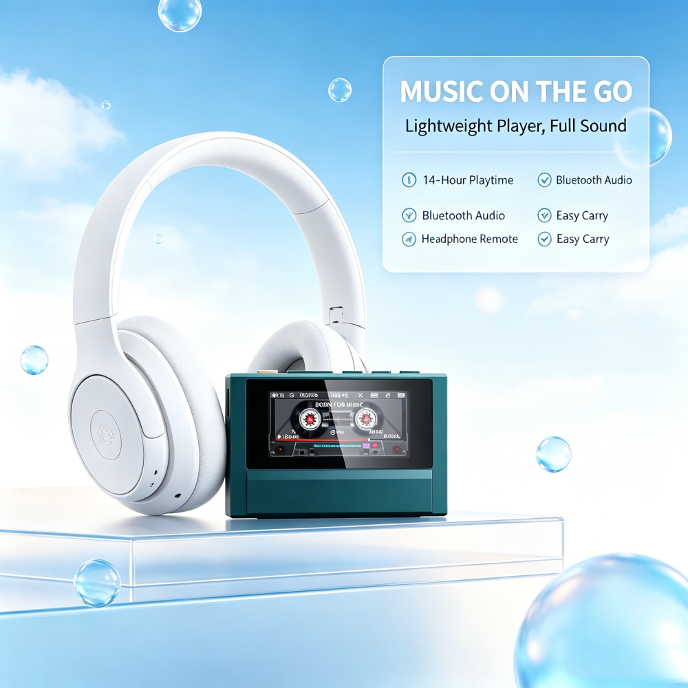 Portable High-Resolution Music Player with Premium Sound & Retro Design