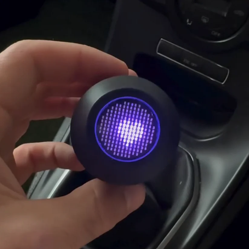 Gear shift knob with purple LED light