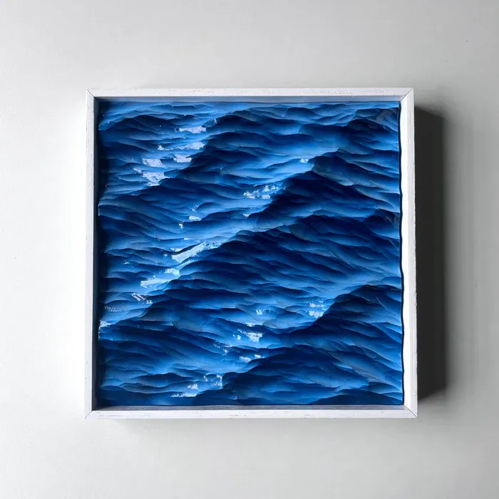 Mini Ocean Hand-Carved Wood Art