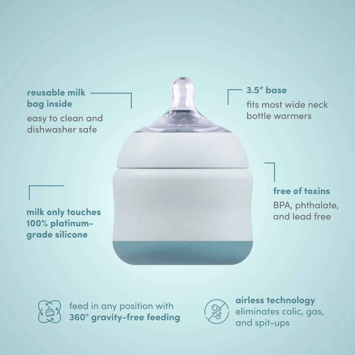 Hands-free anti-colic baby bottle