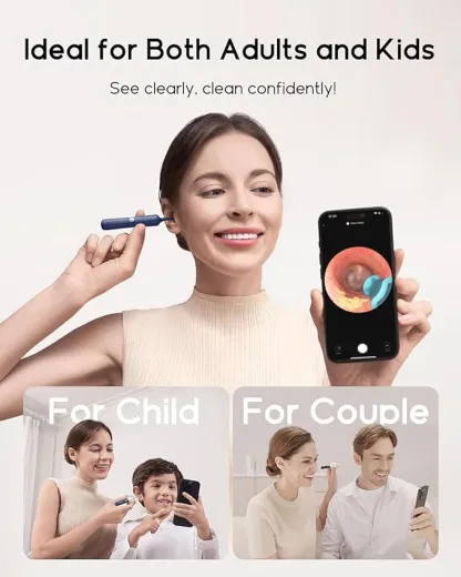 Earwax removal tool with camera, ear canal cleaner with flexible in-ear camera