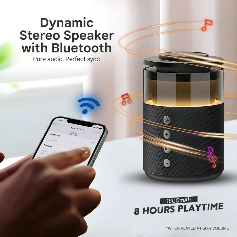 5-in-1 magnetic wireless charger with Bluetooth speaker