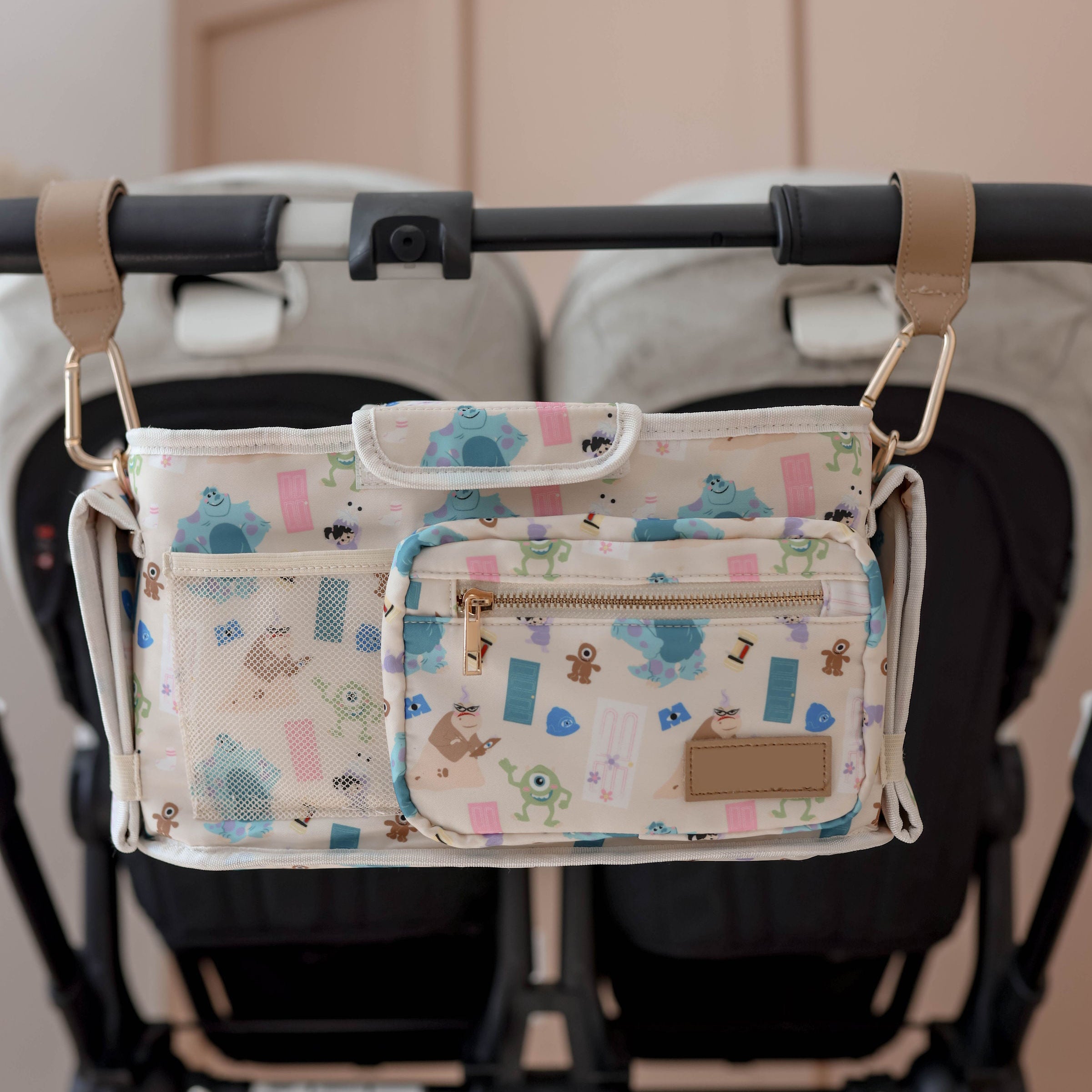 Single Stroller Organizer – Insulated Cup Holders & Snack Pocket