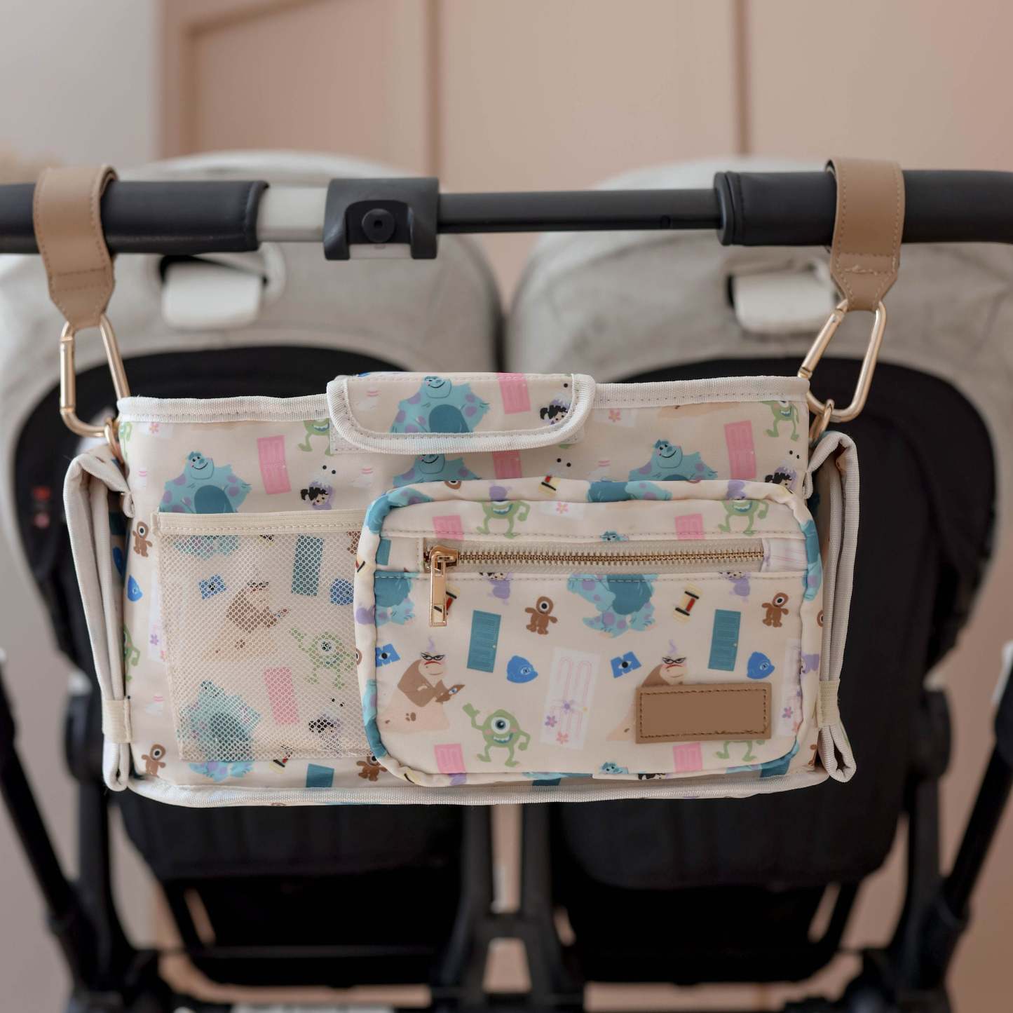 Single Stroller Organizer – Insulated Cup Holders & Snack Pocket